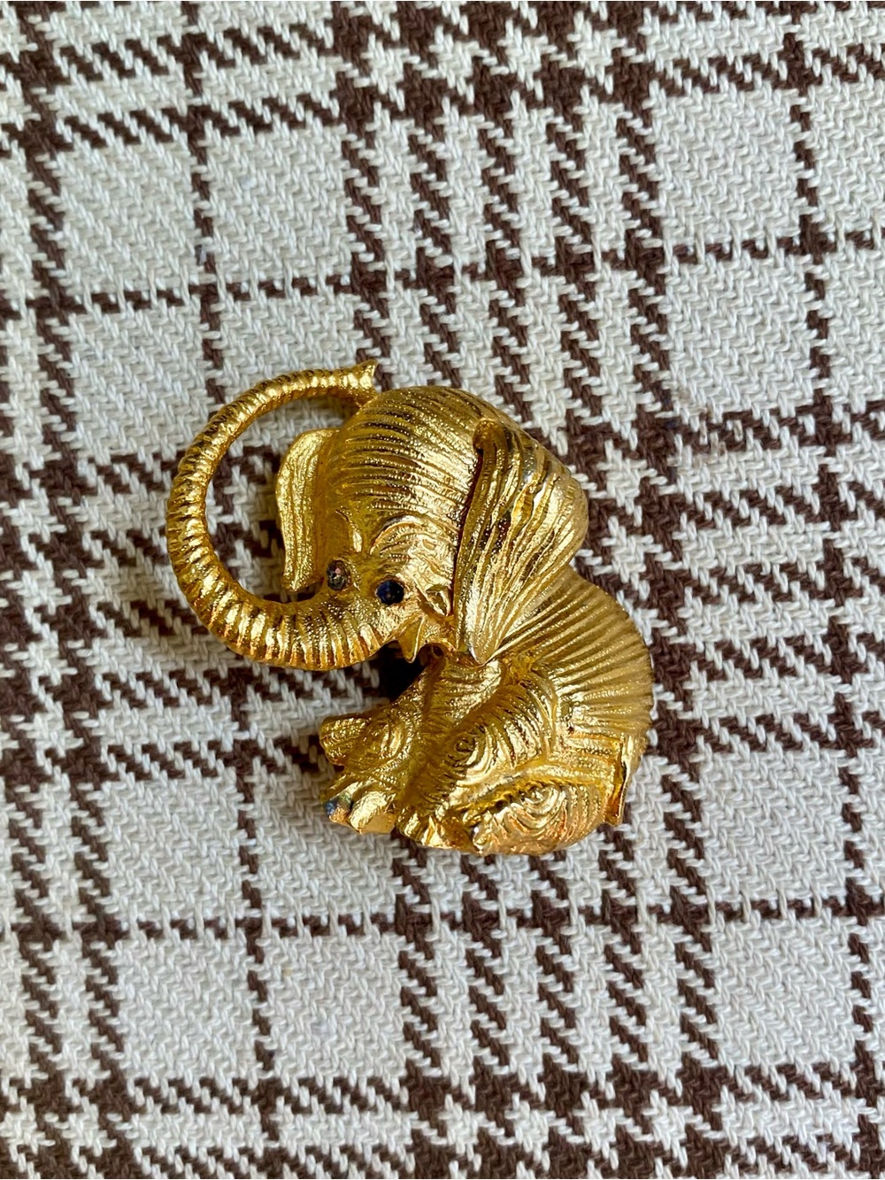 Gold Elephant Figurine Decorative Accent